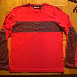 DKNY Jeans Red Activewear Long Sleeve Top
